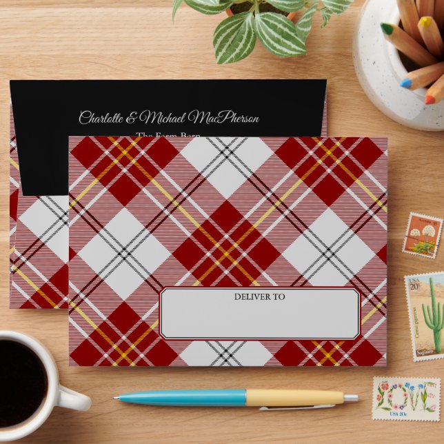 Clan MacPherson Red Dress Tartan Envelope (Desk)