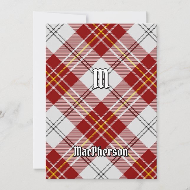 Clan MacPherson Red Dress Tartan Invitation (Front)