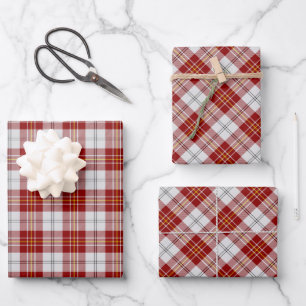 Clan MacPherson Red Dress Tartan Wrapping Paper Sheet