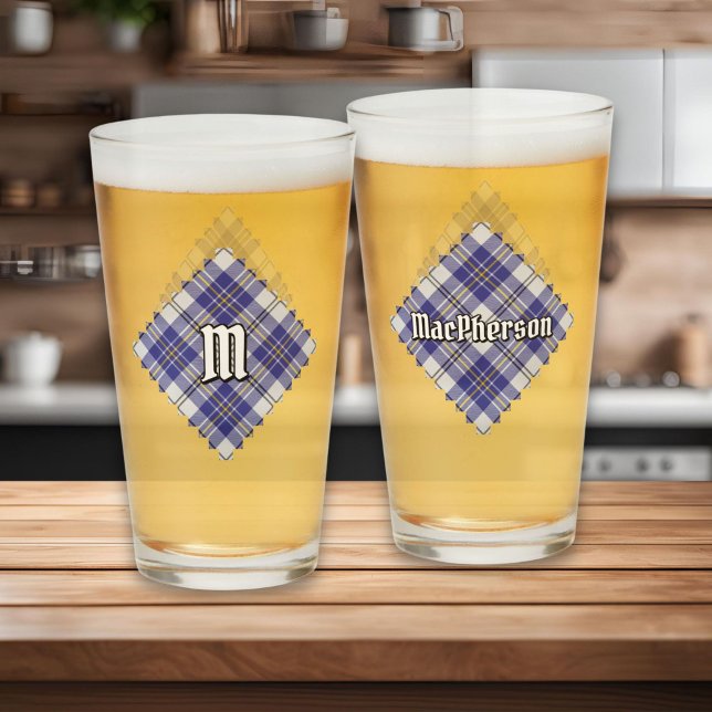 Clan MacPherson Robe Bleue Tartan Verre (Créateur téléchargé)