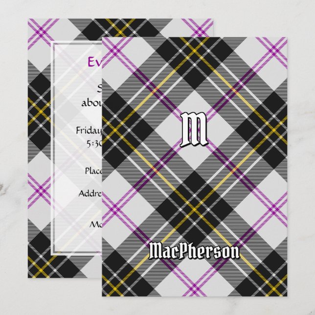 Clan MacPherson robe Tartan Invitation (Devant / Derrière)