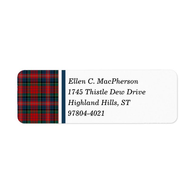 Clan MacPherson Tartan écossais rouge et bleu (Devant)