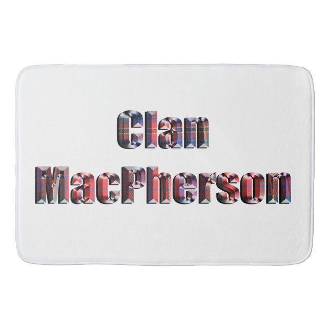 Clan Macpherson Tartan Name, Memory Foam Bathmat (Front)