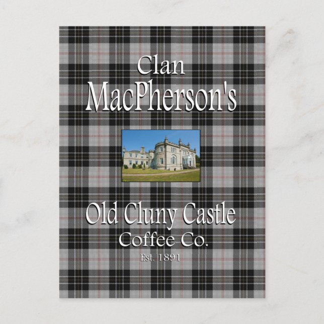 Clan MacPherson's Old Cluny Castle Coffee Co. Postcard (Front)