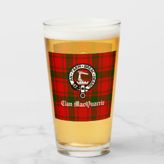 Clan MacQuarrie Tartan and Crest Glass
