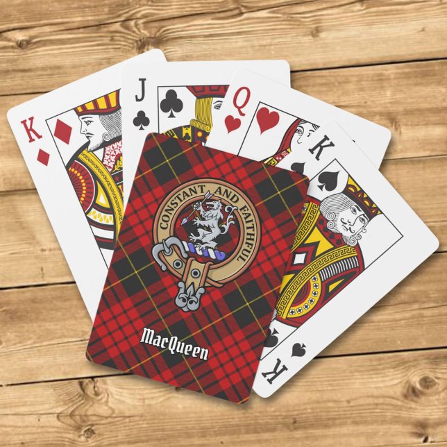 Clan MacQueen Crest over Tartan Playing Cards (Creator Uploaded)
