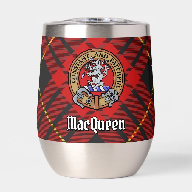 Clan MacQueen Crest sur Tartan (Avant)