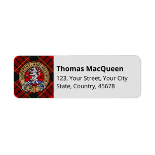 Clan MacQueen Crest sur Tartan