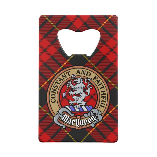 Clan MacQueen Crest sur Tartan (Devant)
