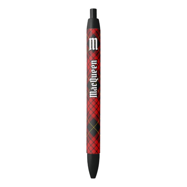 Clan MacQueen Tartan Black Ink Pen (Front Vertical)