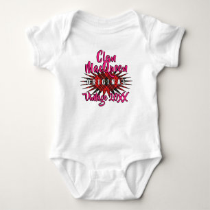 Clan MacQueen Tartan Burst Vintage Birthyear Baby Bodysuit