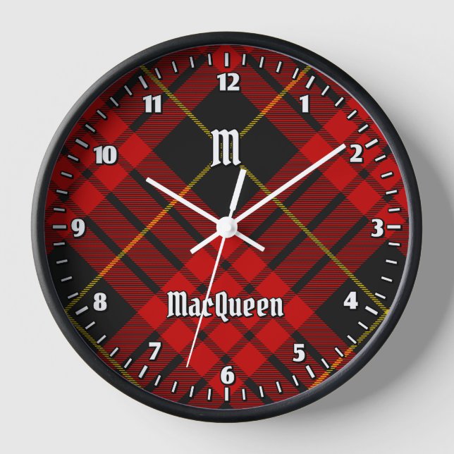 Clan MacQueen Tartan Clock (Front)