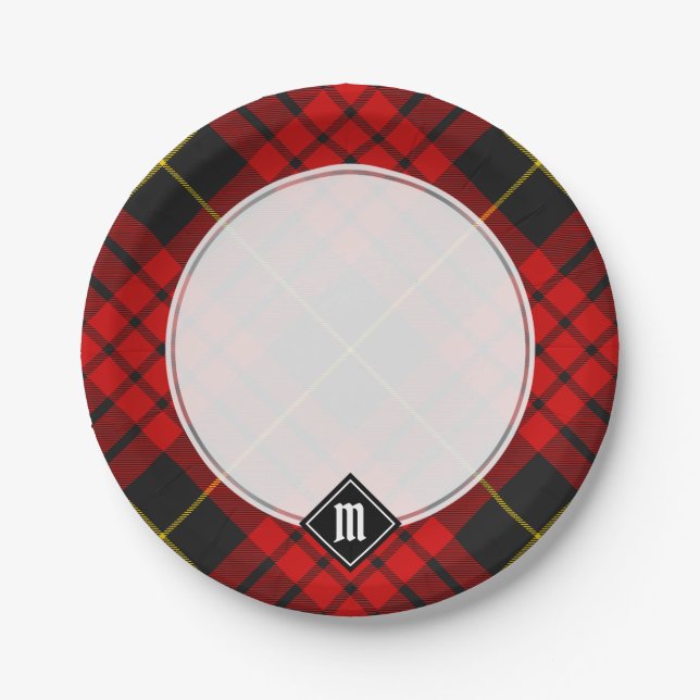 Clan MacQueen Tartan Paper Plate (Front)