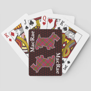 Clan MacRae Red Tartan Scottish Terrier Edition Playing Cards