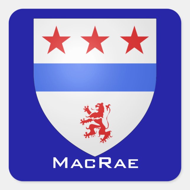 Clan MacRae Shield Square Sticker (Front)