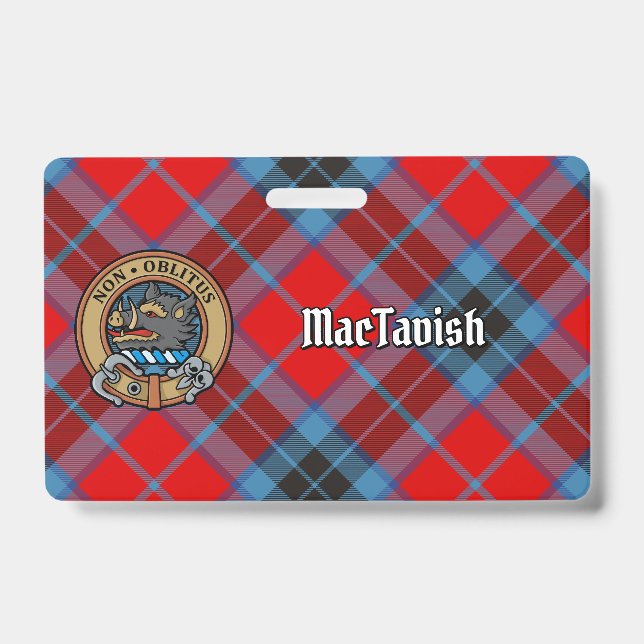 Clan MacTavish Crest over Tartan Badge (Front)