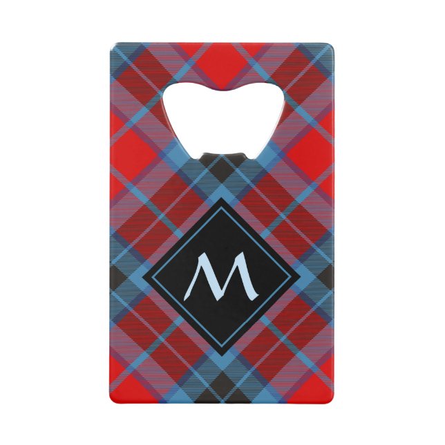 Clan MacTavish Crest over Tartan Credit Card Bottle Opener (Front)