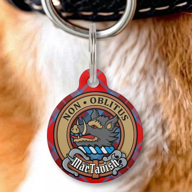 Clan MacTavish Crest over Tartan Pet Tag (Creator Uploaded)