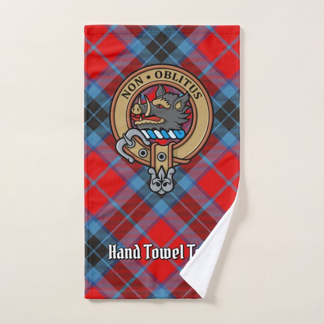 Clan MacTavish Crest sur Tartan (Serviette à main)