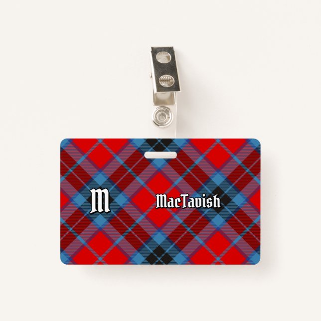 Clan MacTavish Tartan Badge (Front with Clip)