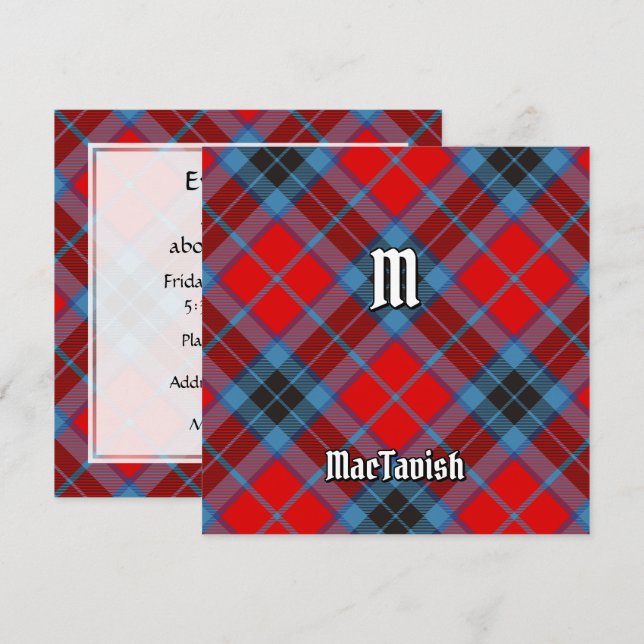 Clan MacTavish Tartan Invitation (Front/Back)