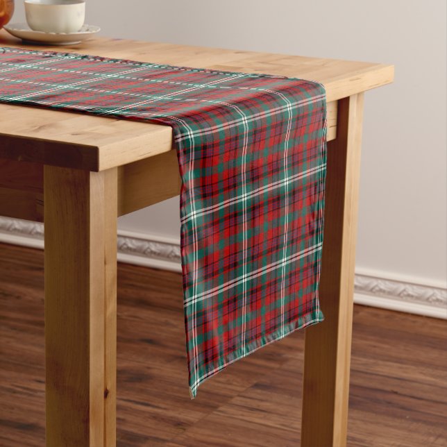 Clan Maguire Tartan Pattern Irish Plaid Short Table Runner (In Situ)