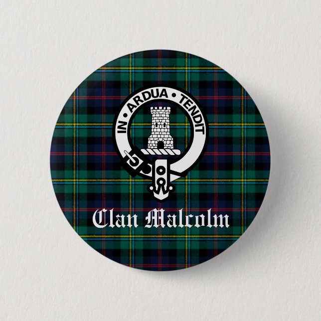 Clan Malcolm Crest Badge et Tartan (Devant)