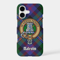 Clan Malcolm Crest over Tartan