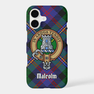 Clan Malcolm Crest over Tartan