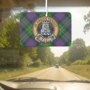 Clan Malcolm Crest over Tartan Air Freshener
