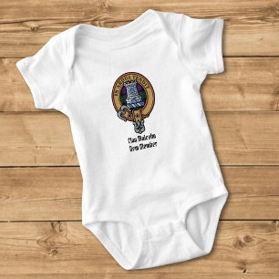 Clan Malcolm Crest over Tartan Baby Bodysuit