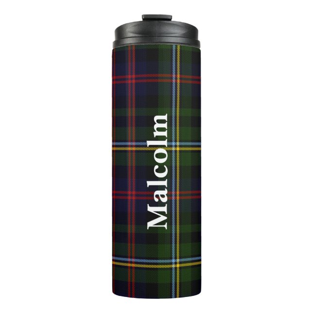 Clan Malcolm Plaid Custom Thermal Tumbler (Front)