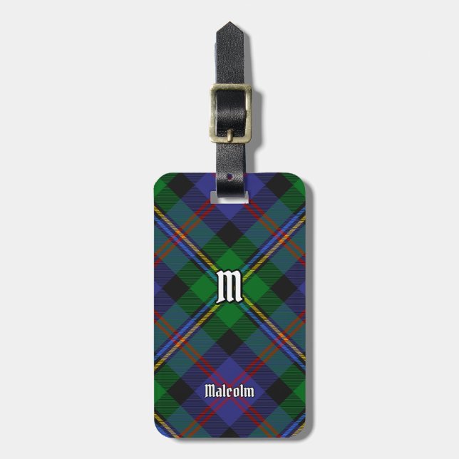 Clan Malcolm Tartan Luggage Tag (Front Vertical)