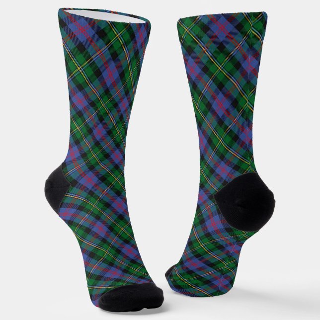 Clan Malcolm Tartan Socks (Angled)