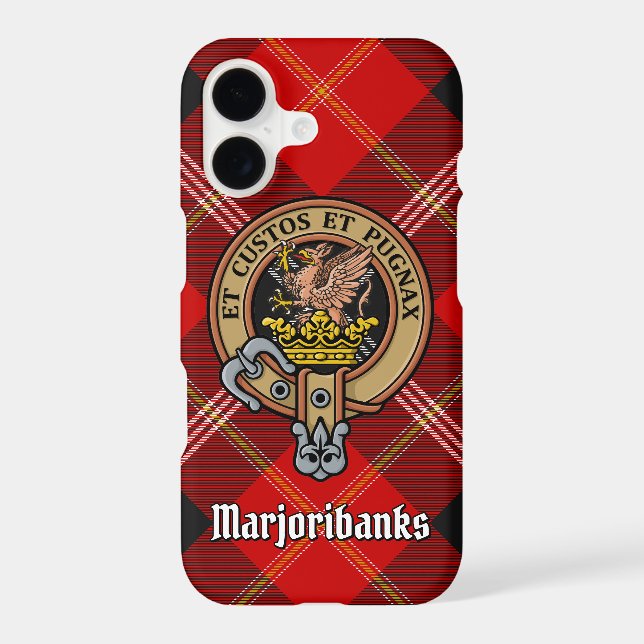 Clan Marjoribanks Crest over Tartan (Back)