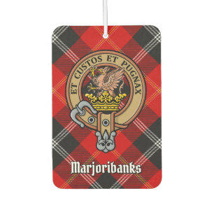 Clan Marjoribanks Crest over Tartan Air Freshener