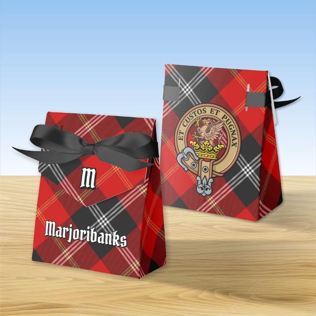 Clan Marjoribanks Crest over Tartan Favor Box (Creator Uploaded)
