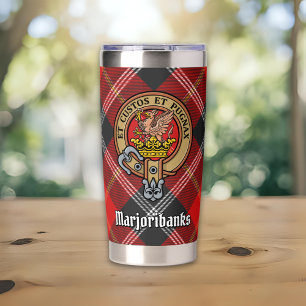 Clan Marjoribanks Crest over Tartan Insulated Tumbler