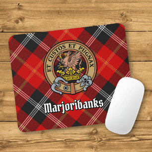 Clan Marjoribanks Crest over Tartan Mouse Pad