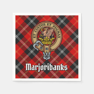 Clan Marjoribanks Crest over Tartan Napkin