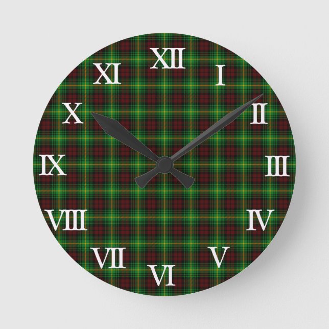Clan Martin Tartan Round Clock (Front)