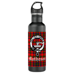 Clan Matheson Crest Badge and Tartan 710 Ml Water Bottle
