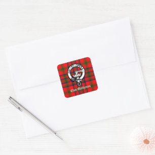 Clan Matheson Crest Badge and Tartan  Square Sticker