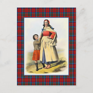 Clan Matheson Vintage Illustration Tartan Frame Postcard