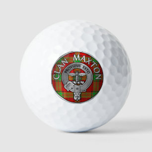 Clan Maxton Crest & Tartan Golf Balls