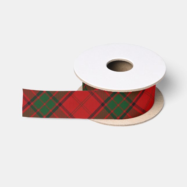 Clan Maxwell Classic Red Green Tartan Satin Ribbon (Spool)
