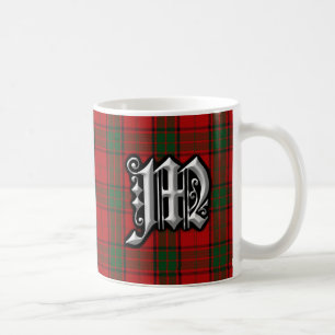 Clan Maxwell Letter M Monogram Red Green Tartan Coffee Mug
