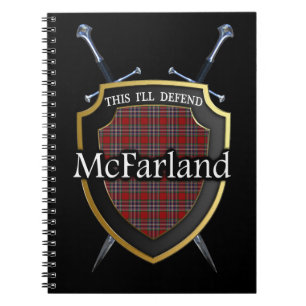 Clan McFarland MacFarlane Tartan Shield & Swords Notebook