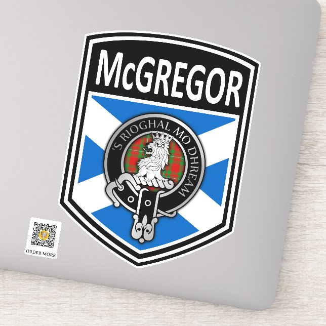 Clan McGregor Crest & Tartan Saltire (Detail)