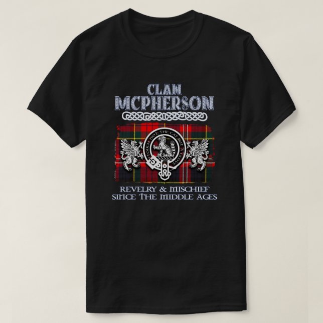 Clan Mcpherson crest Scottish clans Scottish surna T-Shirt (Design Front)